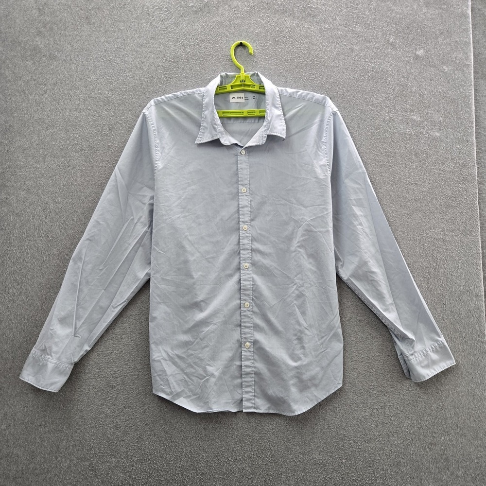 Abercrombie & Fitch Men Button Up Shirt XXL Blue Nylon Don't Sweat It Collection